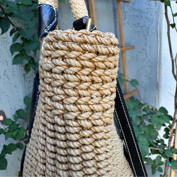 SOLD Prada Leather Trimmed Woven Rope Tote - Picture 10 of 15